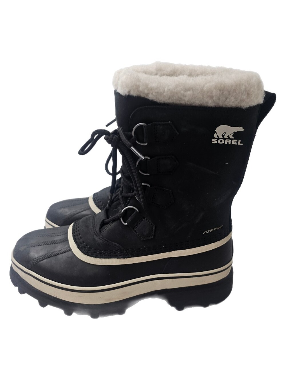 SOREL Women's Caribou Waterproof Snow Boots Black Stone Winter Size 9 NL1005-011